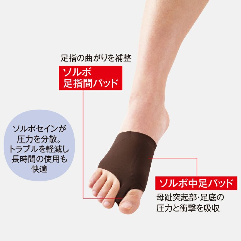 ソルボ外反母趾サポーター スキニーフィット　ブラウン