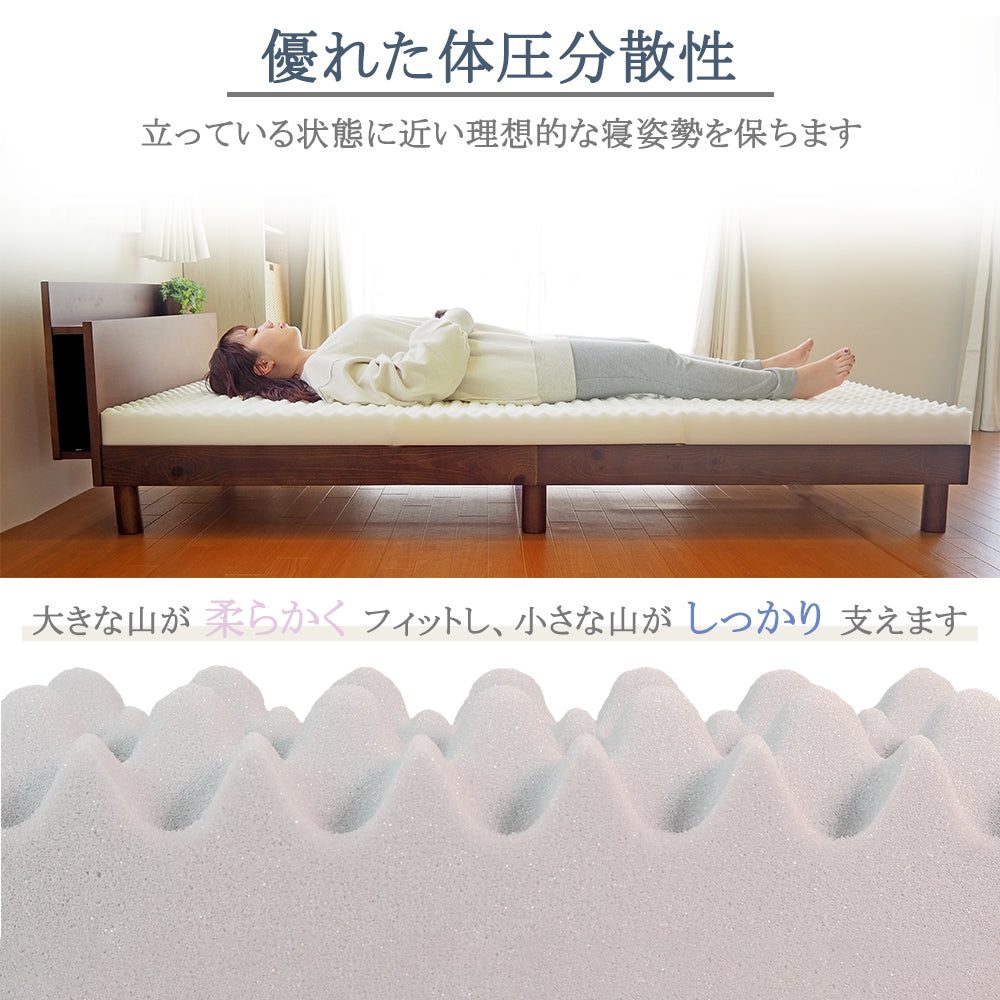 [AK-332 D] 大小２つの山が身体を支える体圧分散マットレス ダブル