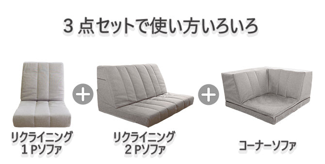 フロアハイバックコーナーソファ３点セット