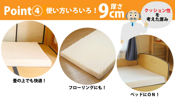 [AK-901] 波で支える体圧分散敷布団 (３つ折りタイプ)