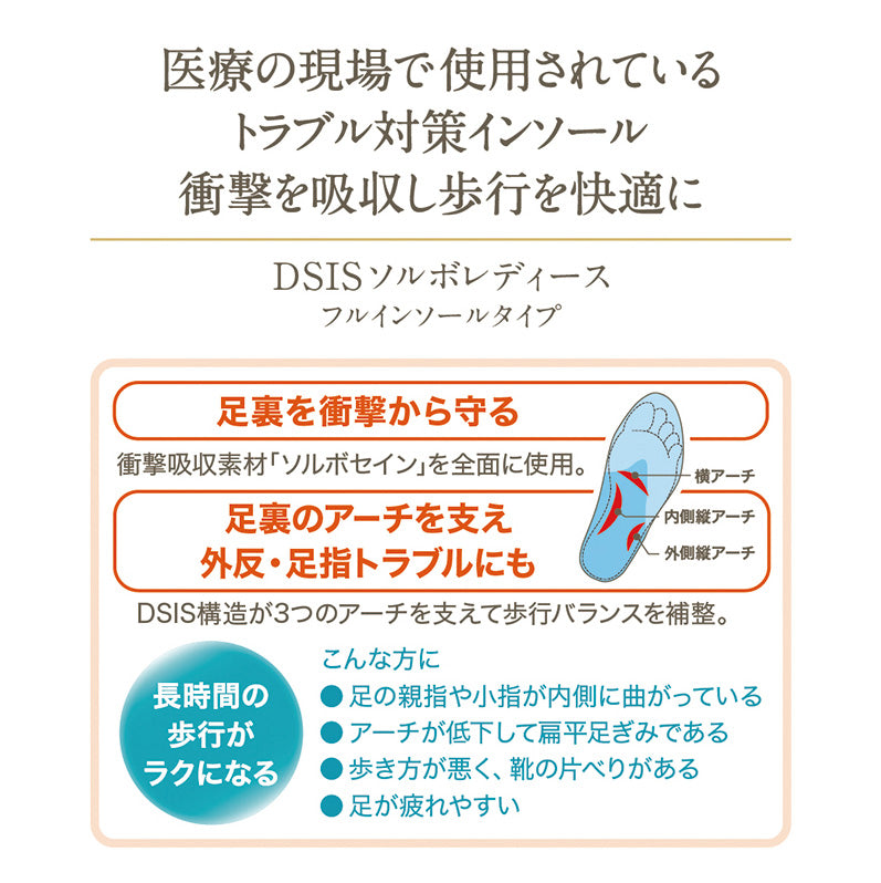 DSIS ソルボレディース フルインソールタイプ　アイボリー（1ペア）